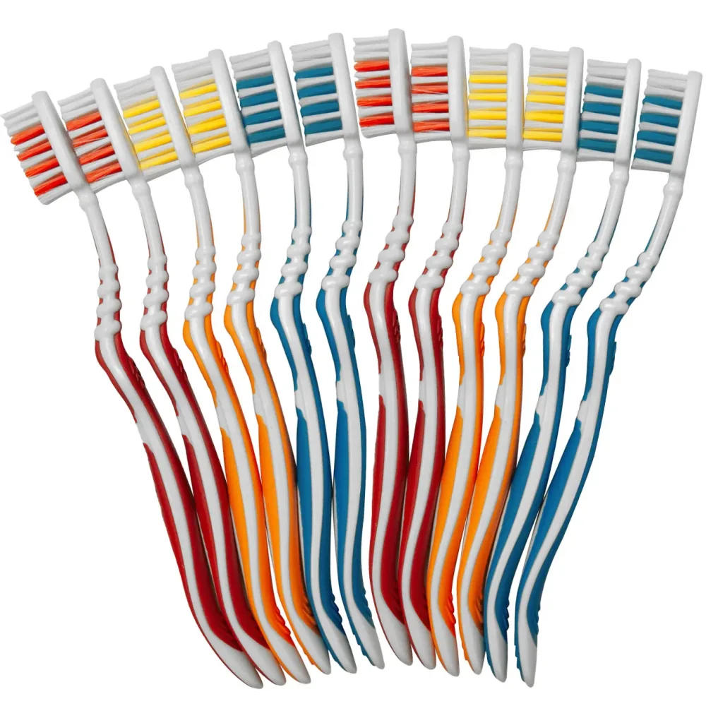 Zahnbürsten 12er-Set, 3 verschiedene Farben