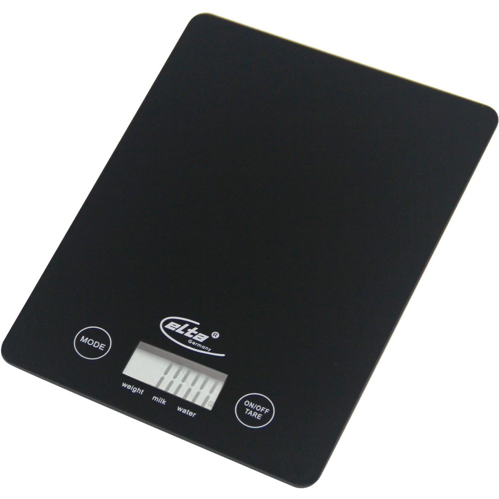 Digitalwaage, Touchscreen, Hartglas, edles schwarz, bis 5kg