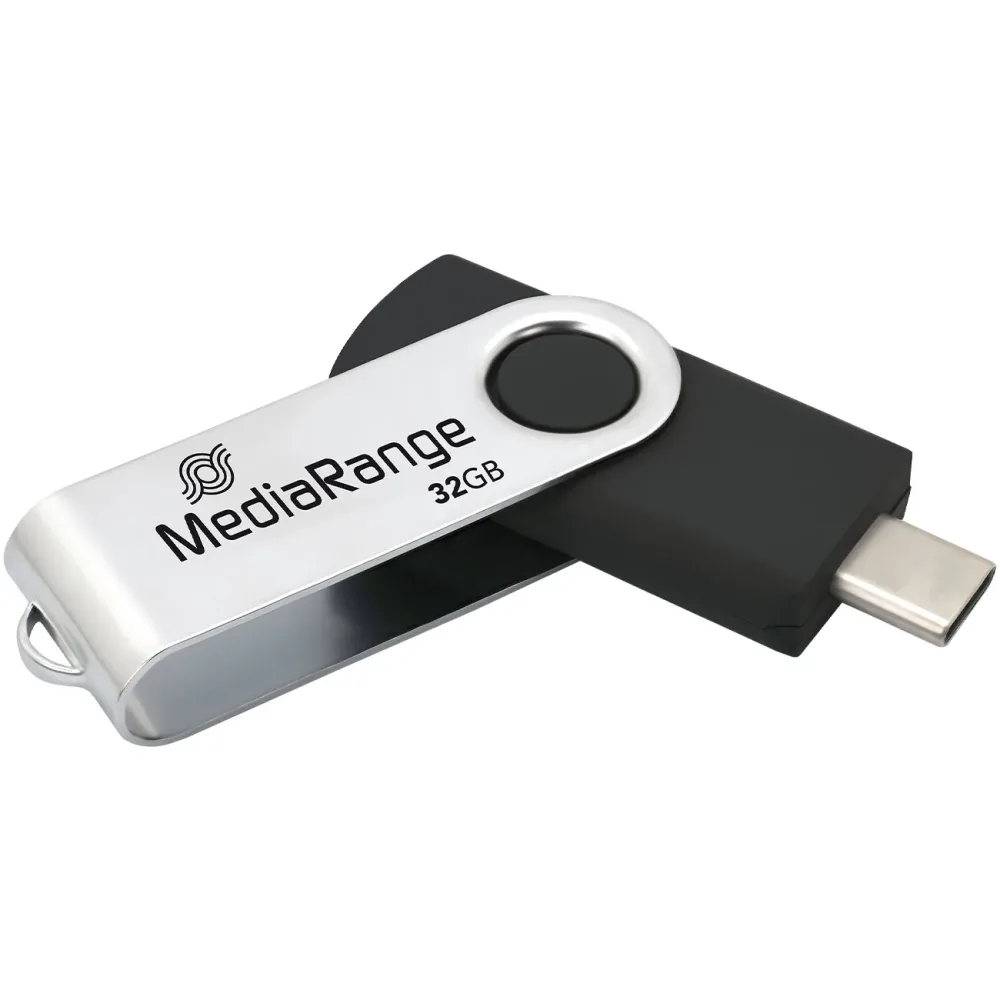 USB-Stick Typ-C, USB 3.2 Gen1, 32GB, schwarz-silber