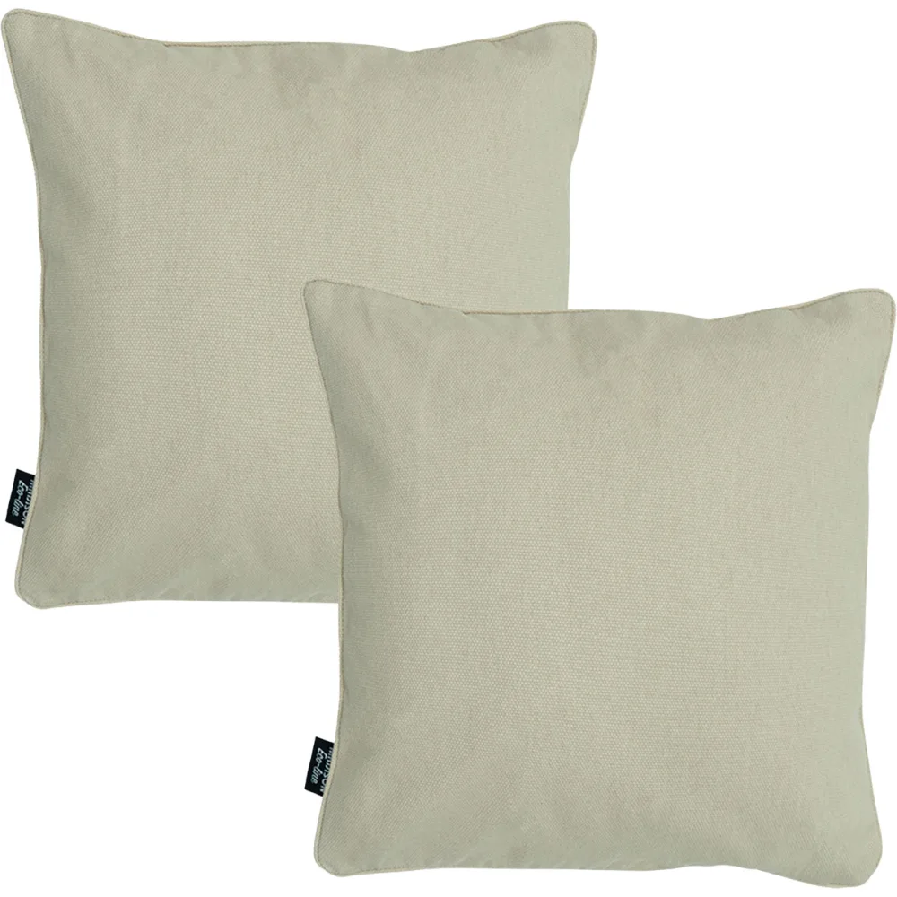 2er-Set Deko-Kissen wasserabwesend, bequemes Outdoorkissen, beige, 50 x 50 x 10 cm