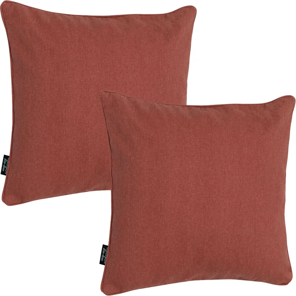 2er-Set Deko-Kissen wasserabwesend, bequemes Outdoorkissen, terra , 50 x 50 x 10 cm