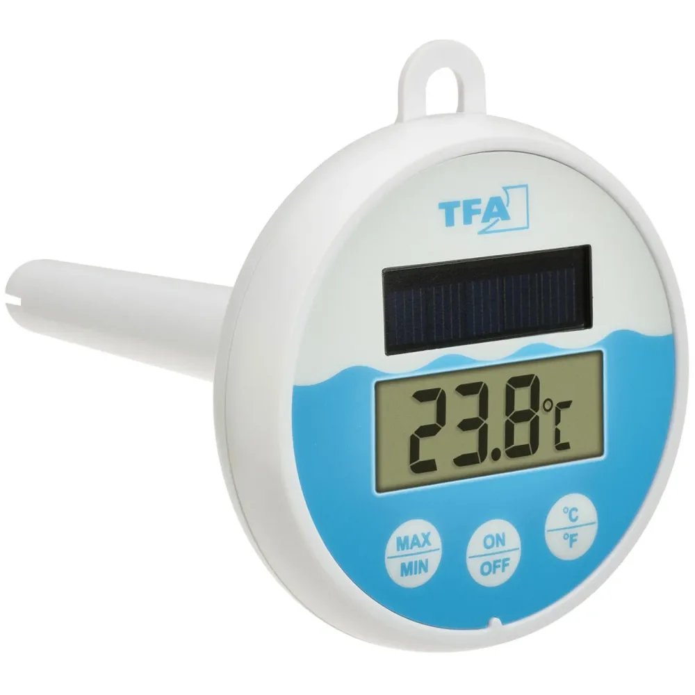 TFA Dostmann Digitales Solar-Poolthermometer Poolthermometer Weiß, Türkis 30.1068.02