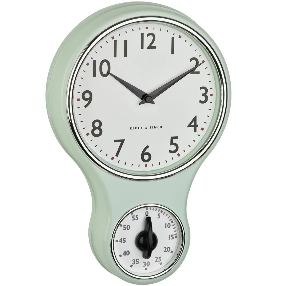 TFA Dostmann 60.3073.20 Quarz, Mechanisch Wanduhr 19.6 cm x 5.8 cm x 30 cm Mint, Grün
