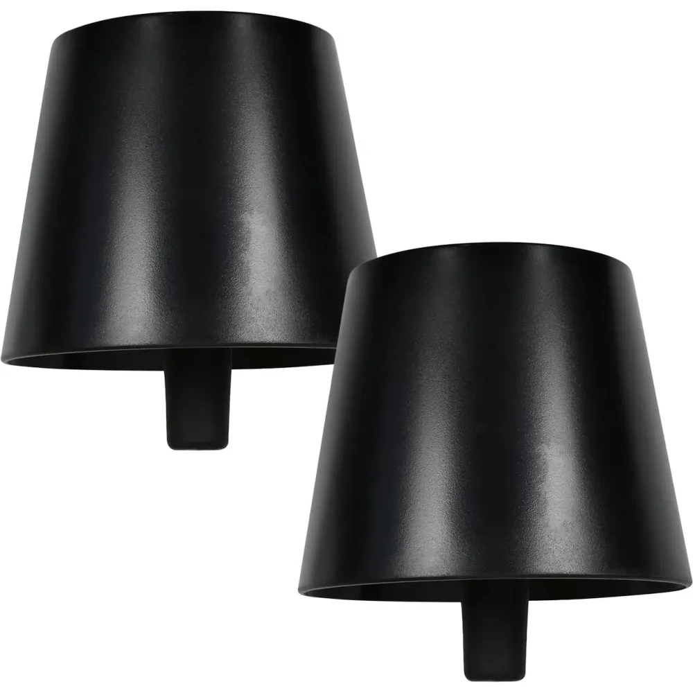 2er-Set Flaschenlampe, schwarz, Ø 18 x H 11,5 cm