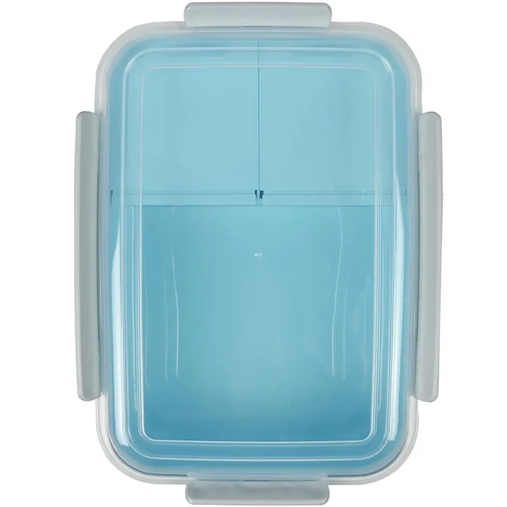 Lunchbox mit Kunststoff Clip-Deckel, 3-Fächer, 1,2 l