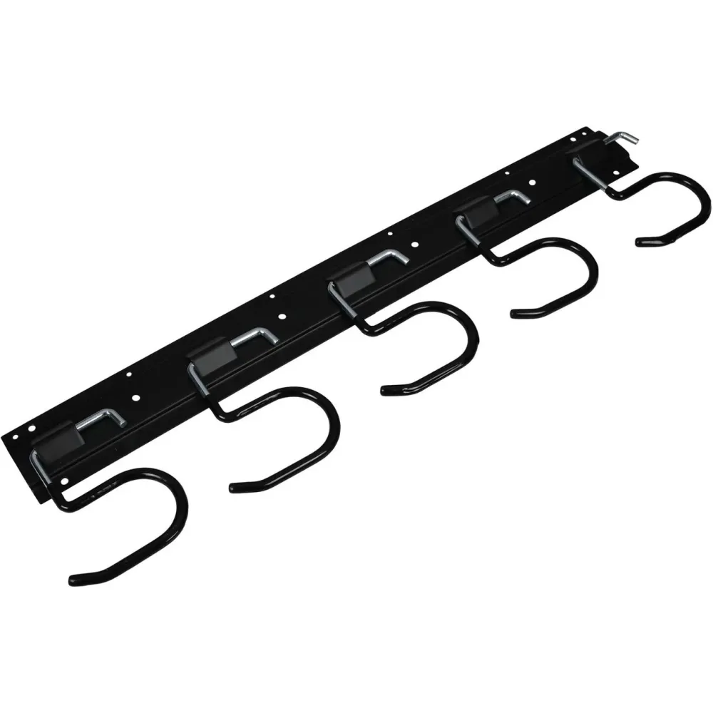 Garten-Gerätehalterleiste mit 5 Halterungen, schwarz
