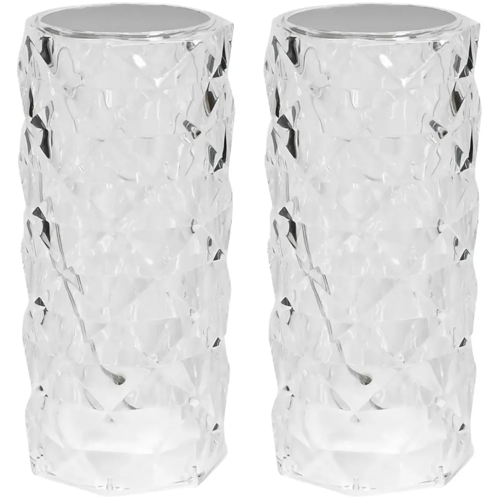 2er-Set Tischleuchte, Kristall Design, Touch, 15 cm
