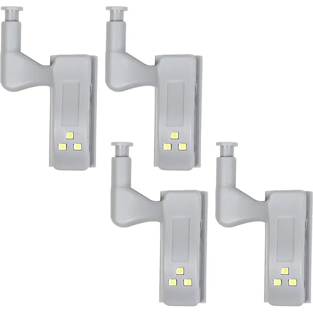 Automatische Schrankscharnier-Beleuchtung, grau, 4-tlg.