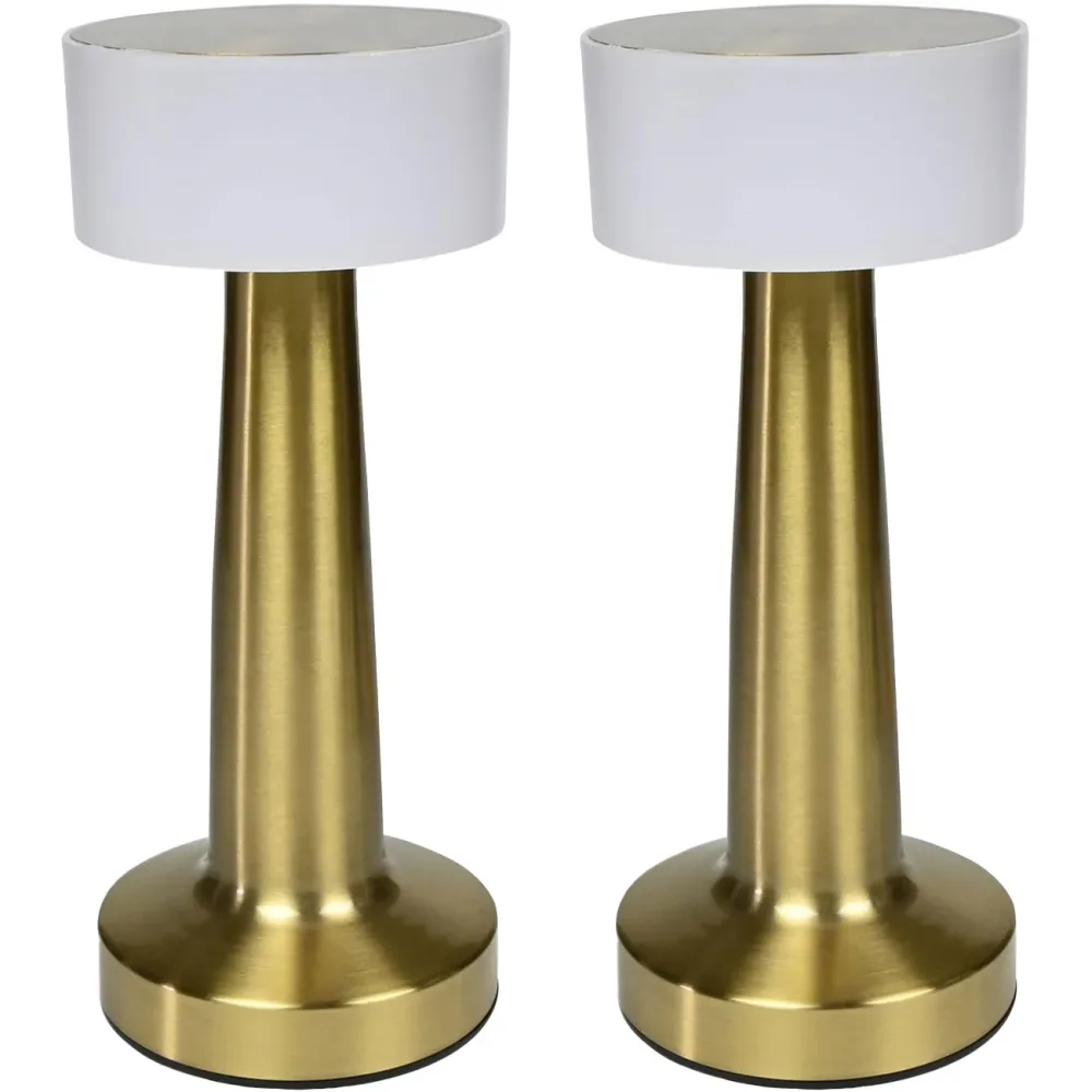 2er-Set LED-Tischlampe Gold-Optik, Touch-Steuerung