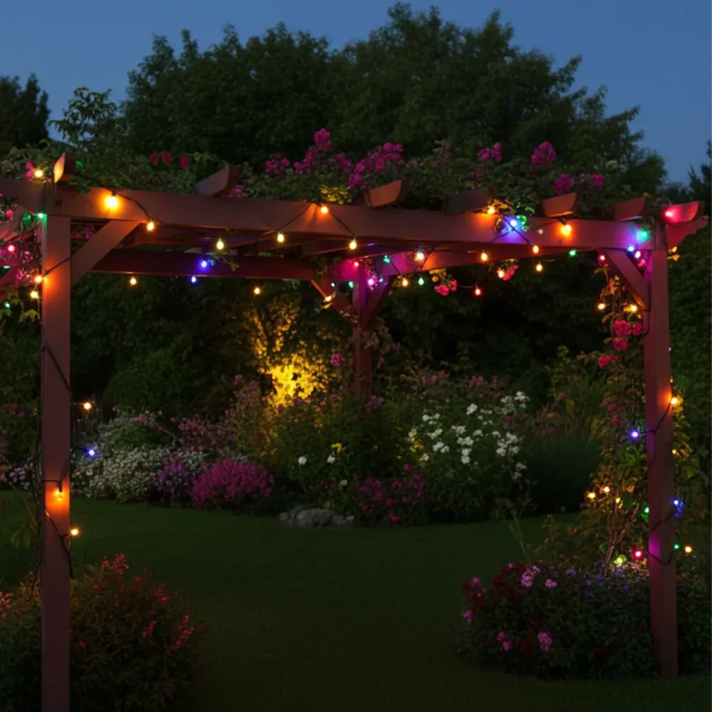 2er-Set Lichterkette multicolor, ca. 2,9m, für Innen und Aussen, 40 LEDs, Batterie, Timer