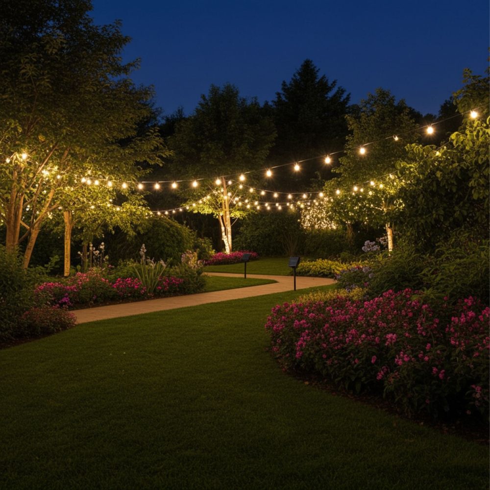 2er-Set Solar Lichterkette ca. 12,5m, 100 warmweisse LEDs mit 8 Modi & Dämmerungssensor