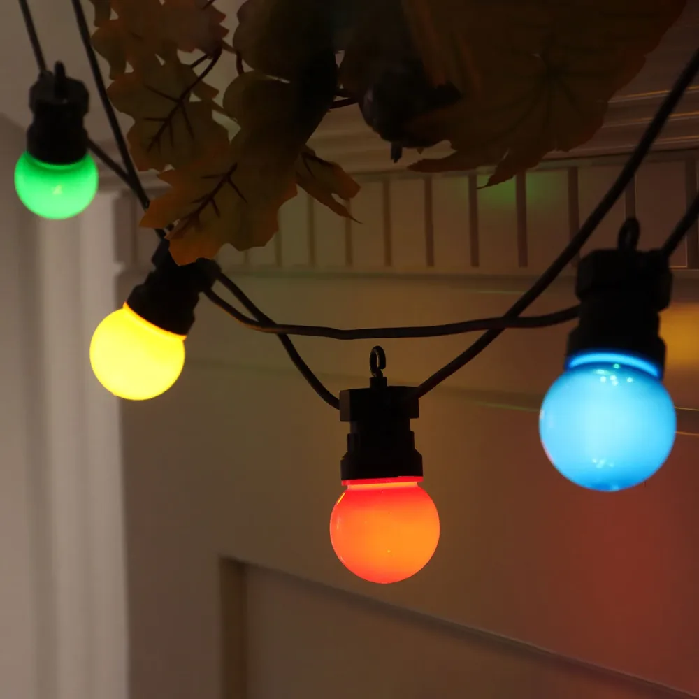 Party-LED-Lichterkette mit 10 LED Glühbirnen, 4-farbig, ca. 2,7m