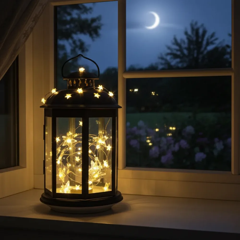 Sternen-Lichterkette mit 40 LEDs, Batteriebetrieb, IP20, 4,2 m