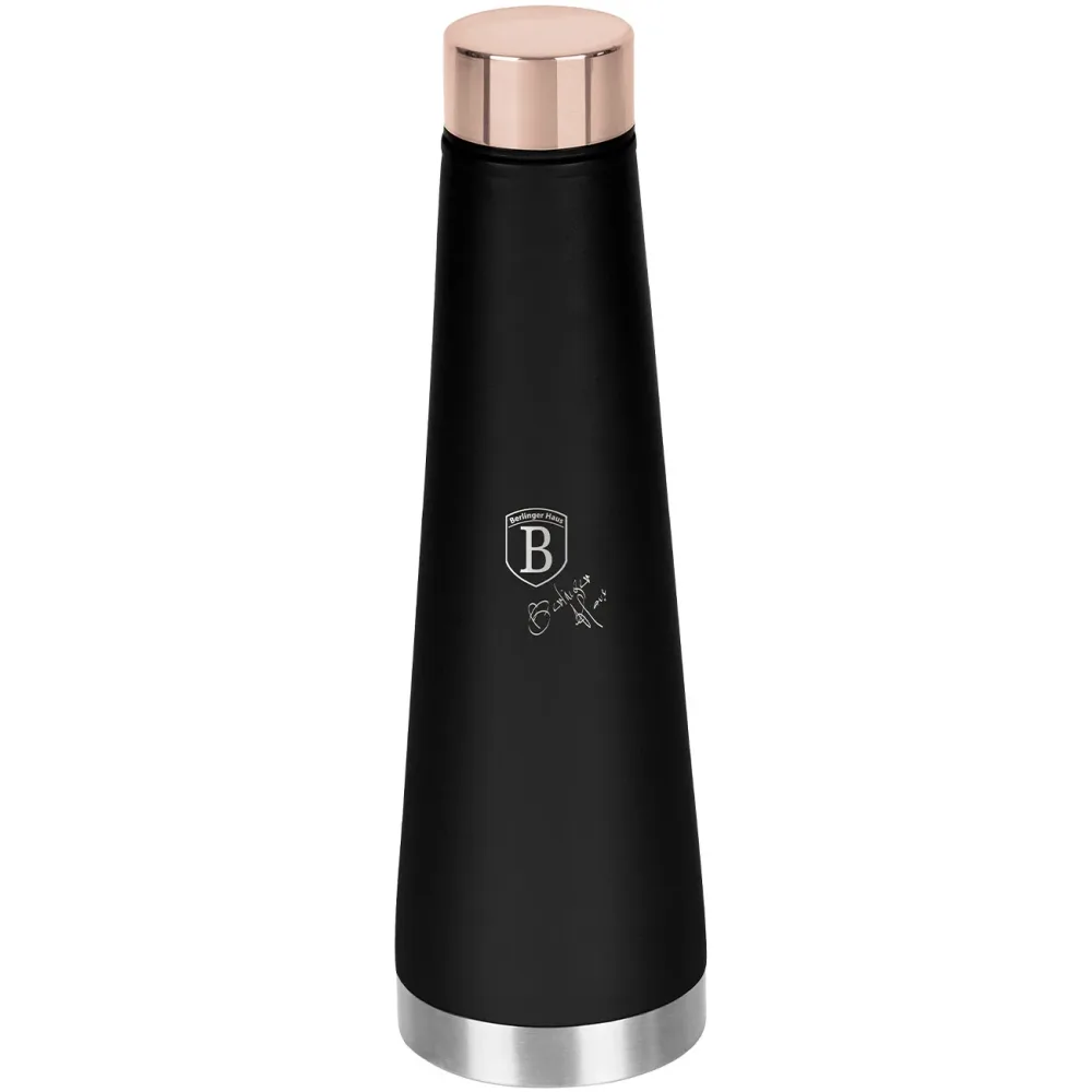 Thermoskanne Edelstahl, isoliert, 0,4L, schwarz-roségold
