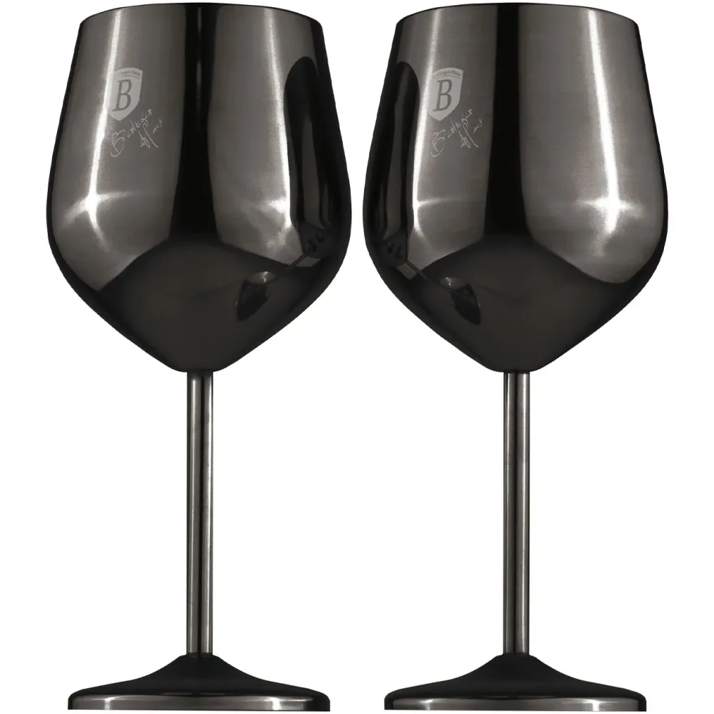 Berlinger - Edelstahl Weingläser 2 Stück Matte Black Collection, One Size