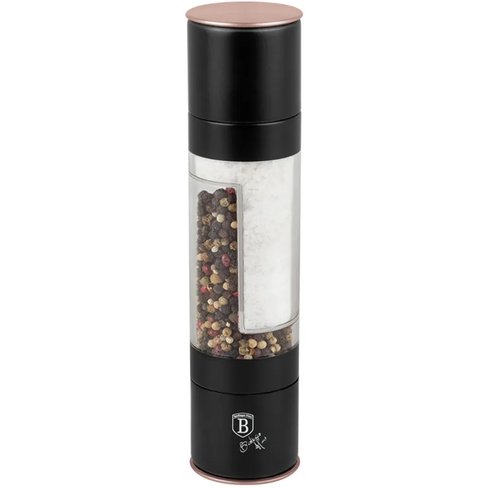 Manuelle 2in1-Salz & Pfeffermühle, schwarz-roségold