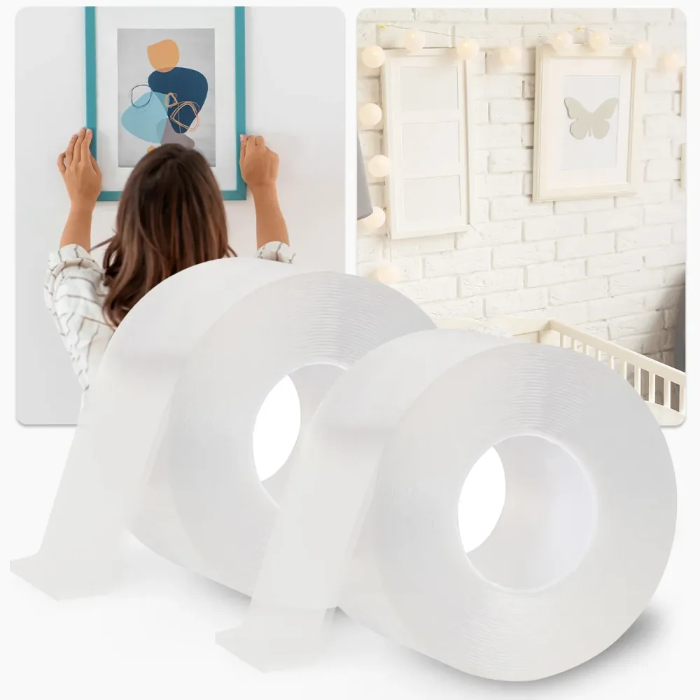 2er-Set Transparentes Nano Klebeband, L 5 m x B 30 mm
