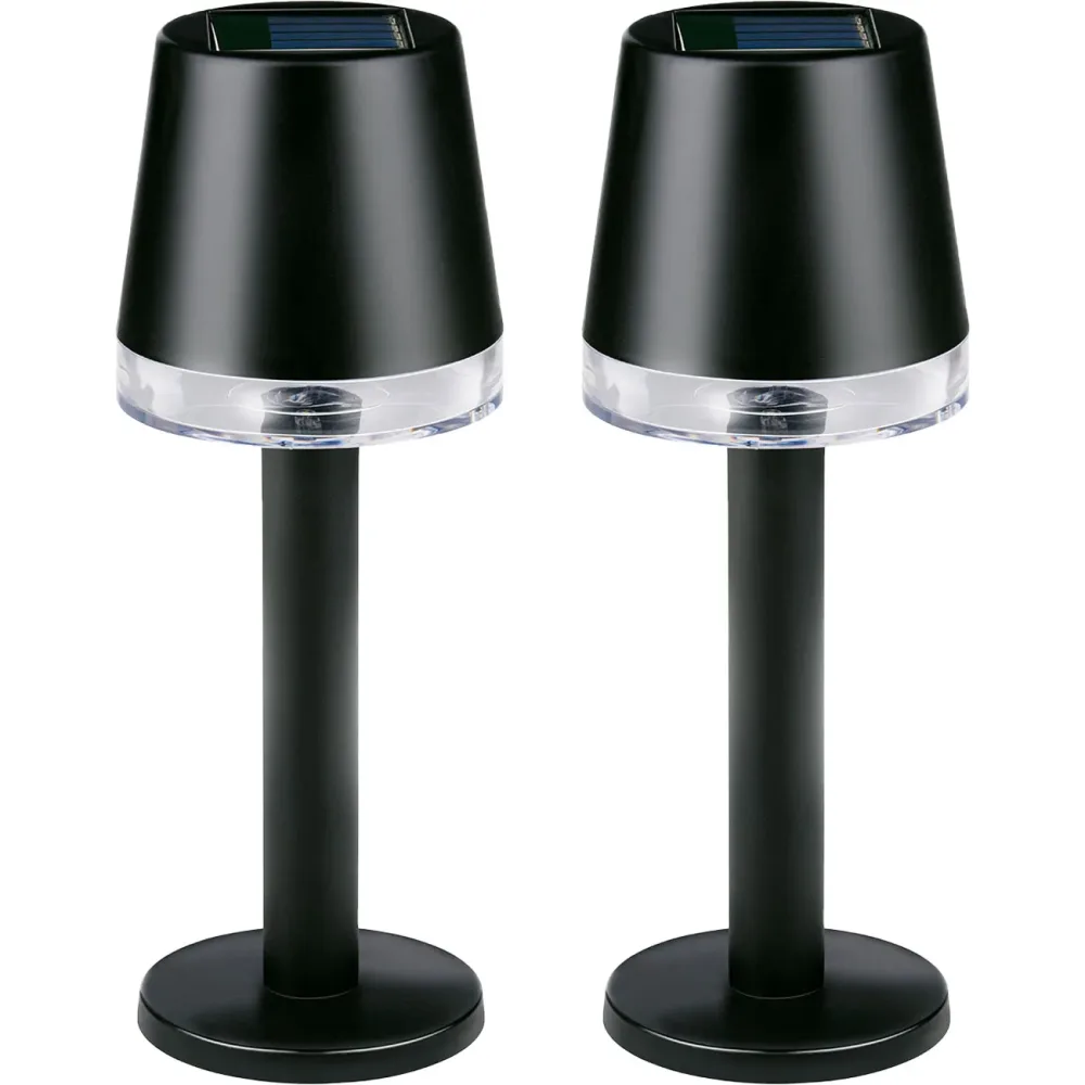 2er-Set Moderne Solar Tischleuchte, schwarz