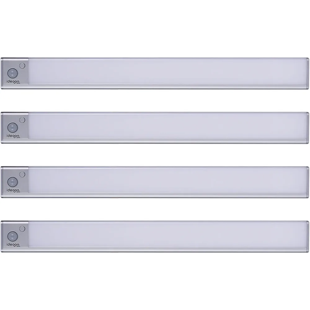 4er-Set Akku LED-Lichtleiste mit Bewegungssensor, 40 cm