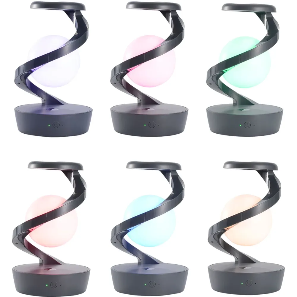 2er-Set Schwebende RGB Tischlampe, mit Handy Ladeport