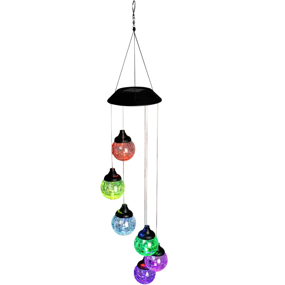 Buntes LED Windspiel, solarbetrieb
