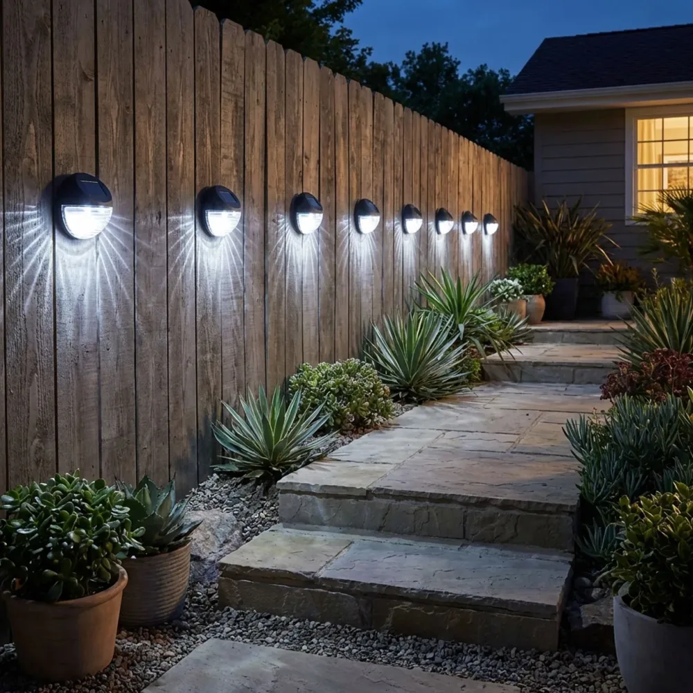 8er-Set Solar LED Wandleuchte & Zaunleuchte