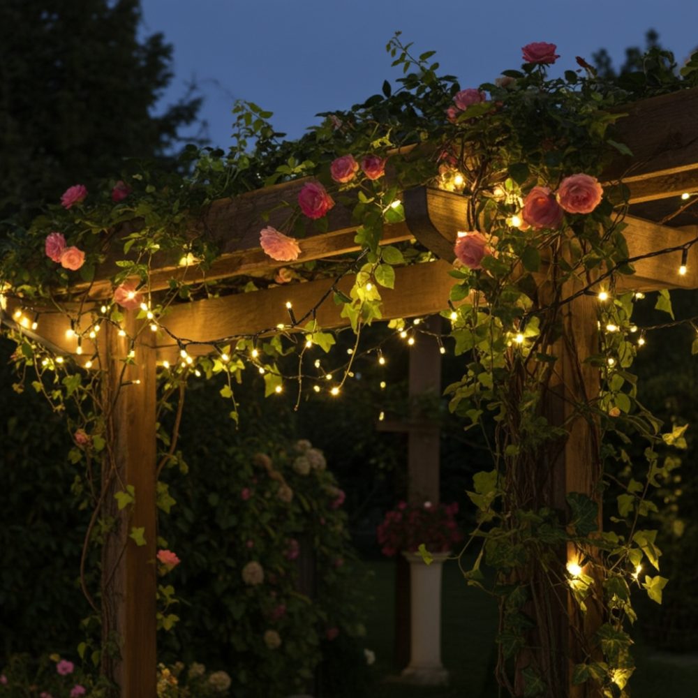 Helle Solar Lichterkette mit 480 warmweissen LEDs & 40 Stunden Leuchtdauer