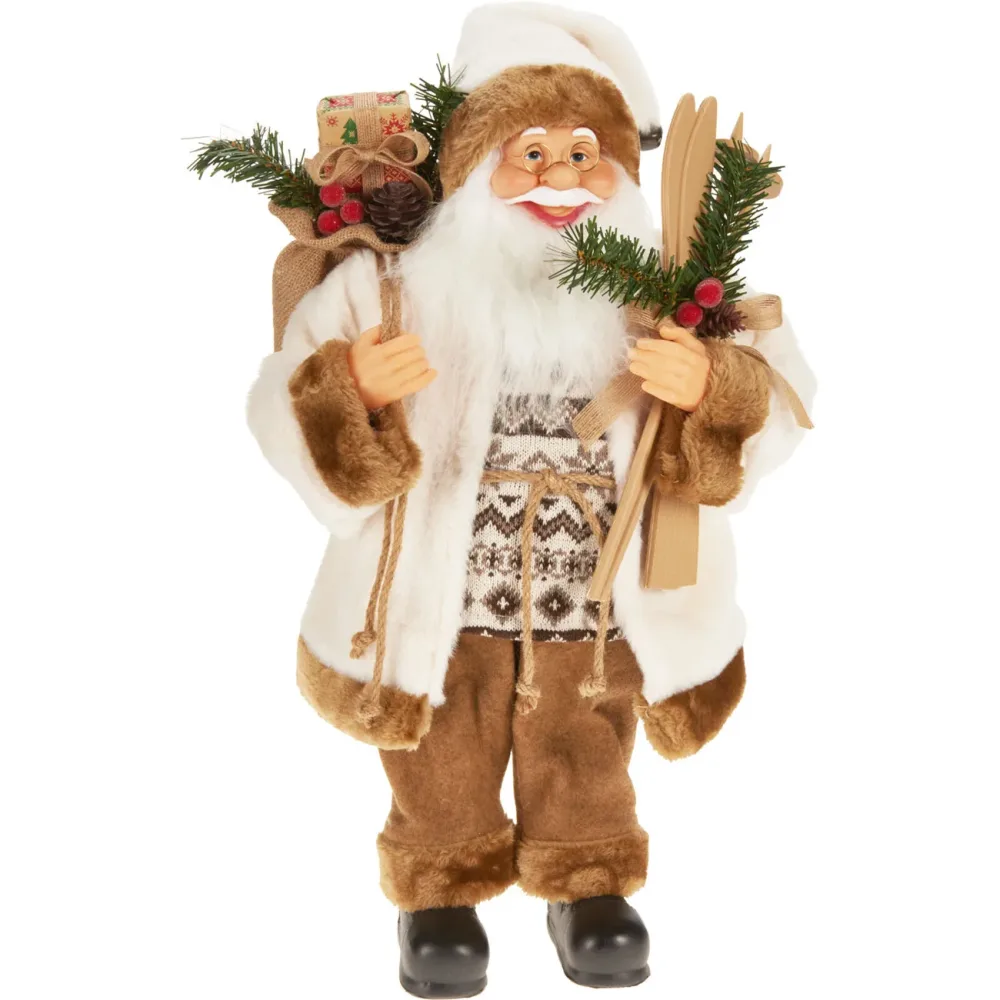 Stehender Deko Weihnachtsmann mit Sack, 30 x 20 x 60 cm