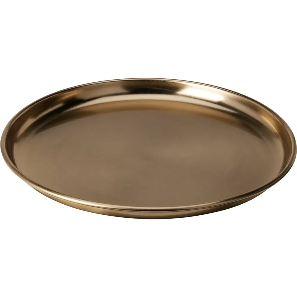 Serviertablett & Dekotablett aus Metall, 28 cm, gold