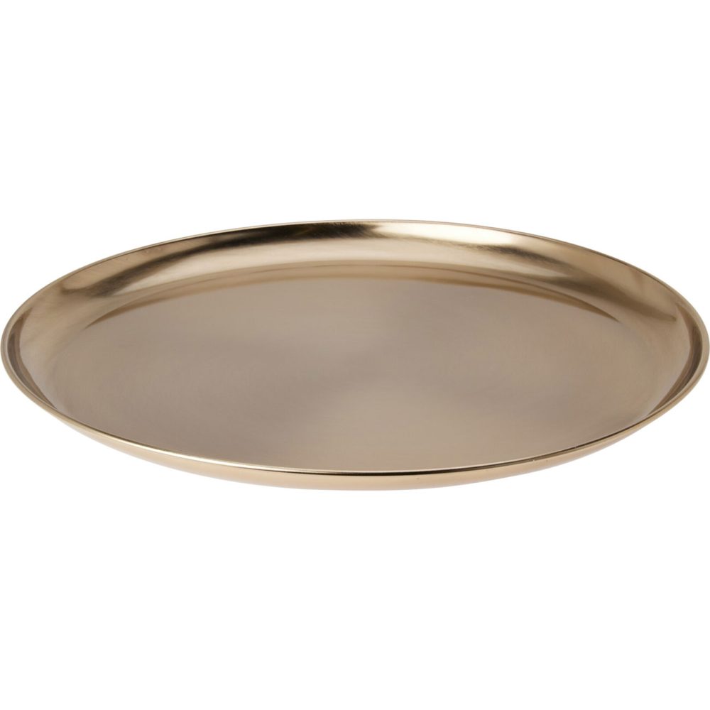 Serviertablett & Dekotablett aus Metall, 39 cm, gold