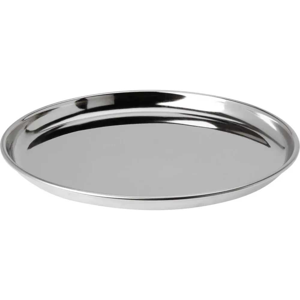 Serviertablett & Dekotablett aus Metall, 28 cm, silber