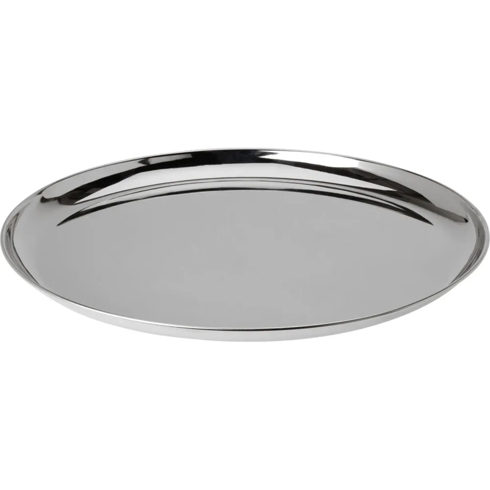 Serviertablett & Dekotablett aus Metall, 39 cm, silber