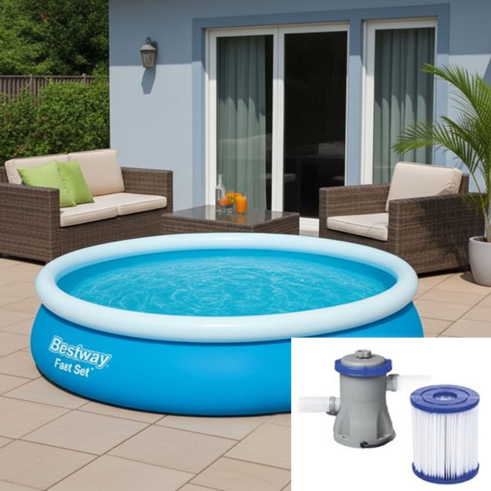 Bestway, Unsere Neuheiten, Bestway Pool Fast Set Ø 366x76cm mit Filterpumpe, Produkte & Wohnen