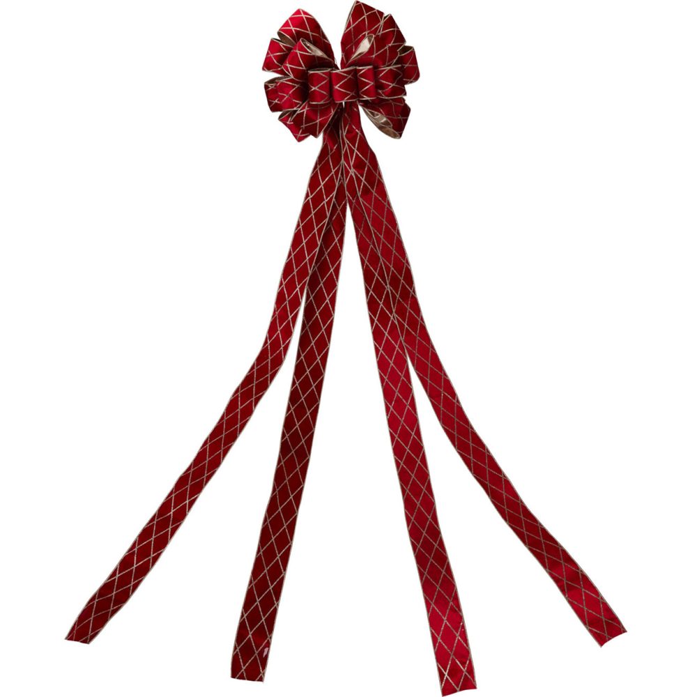 Rote Karo Baumschleife, Weihnachtsbaum-Deko, 130 x 33 cm
