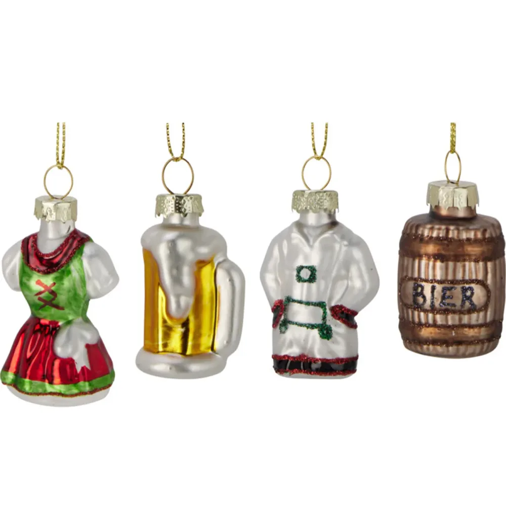 4er-Set Festliche Oktoberfest Deko, 5cm Deko-Anhänger