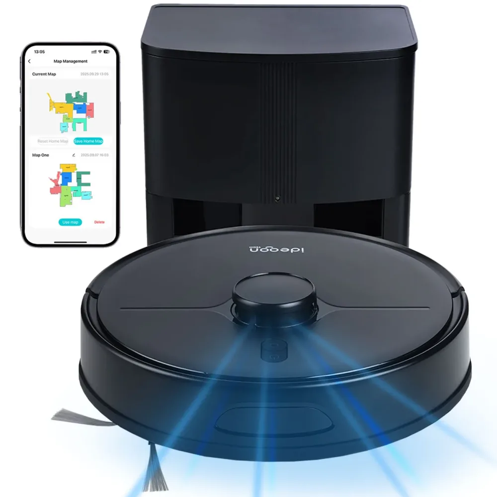 Saugroboter mit Wischfunktion, SmartLife, App-Steuerung, Laser-Navigation, schwarz