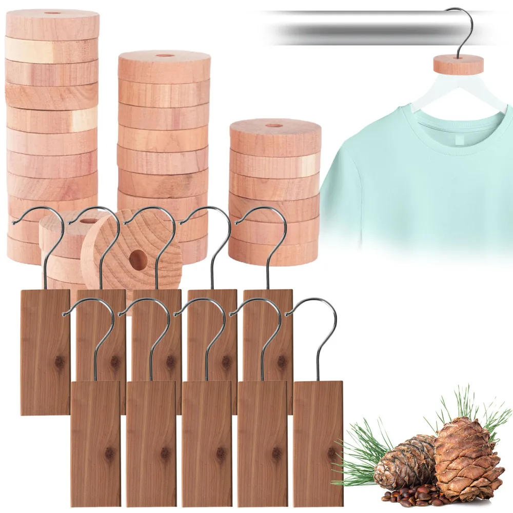 Zedernholz-Set aus 10 Zedernholz-Blöcken und 30 Zedernholz-Ringen