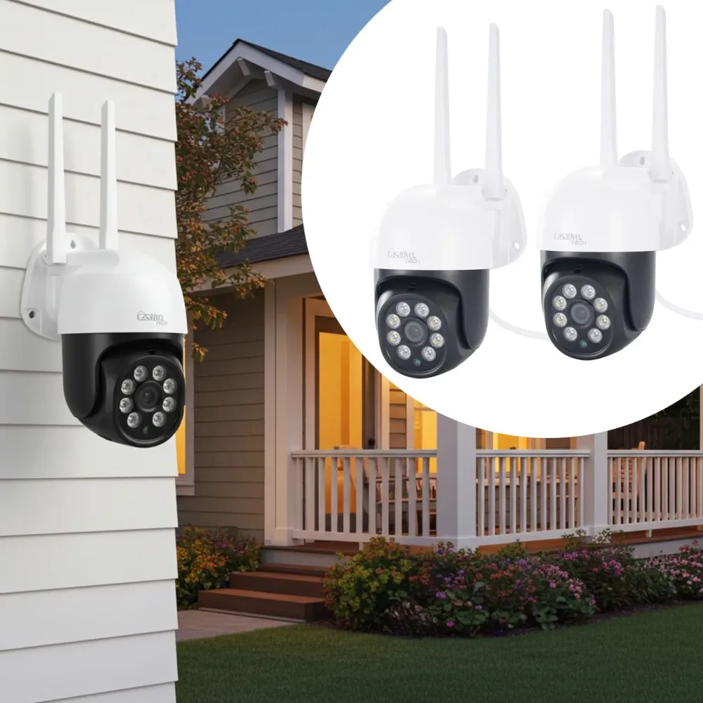 2er-Set WLAN PAN Tilt Outdoor Kamera, 2K, IP66