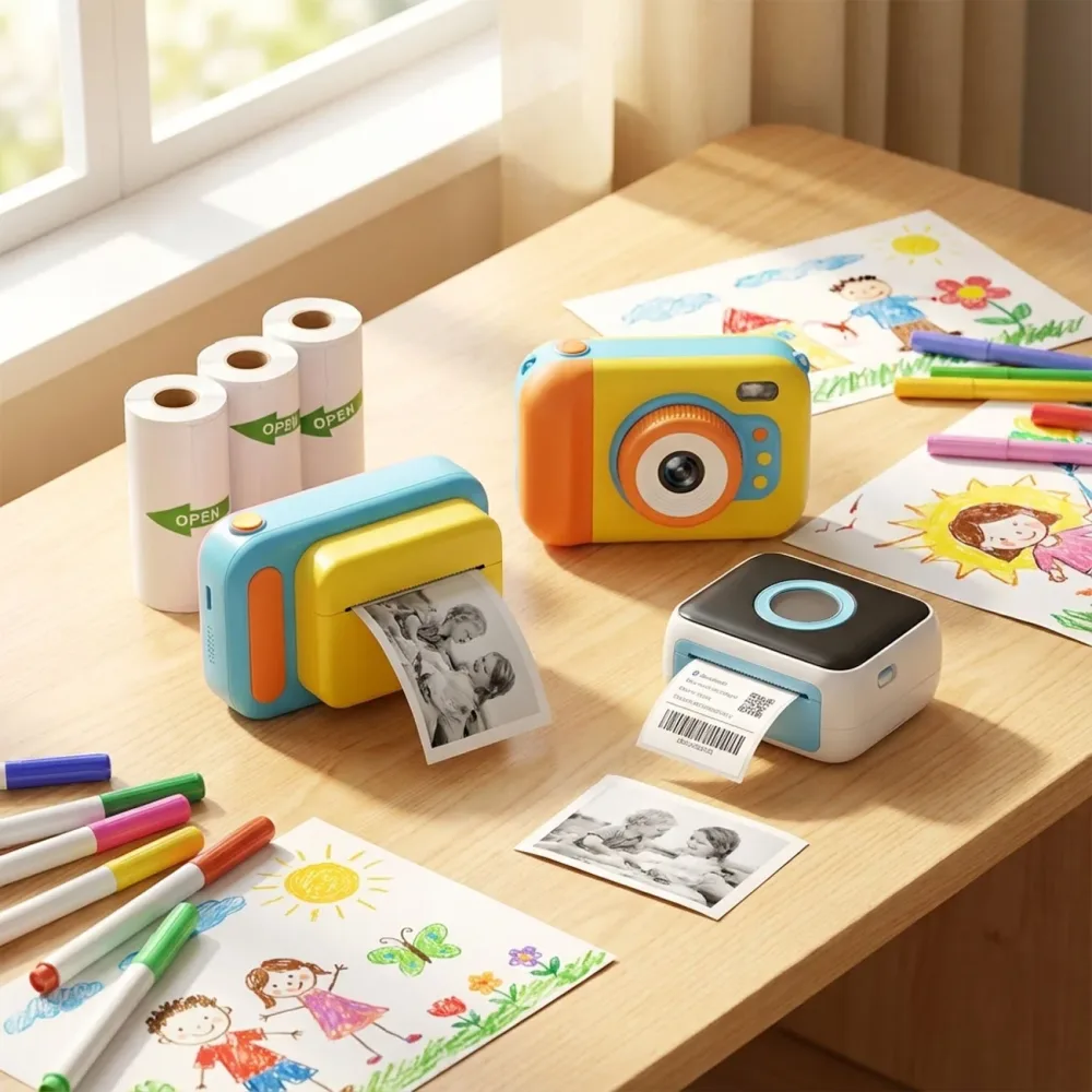 3er-Set Ersatz-Aufkleberrollen für Bluetooth-Thermodrucker & Kinder-Sofortbildkamera