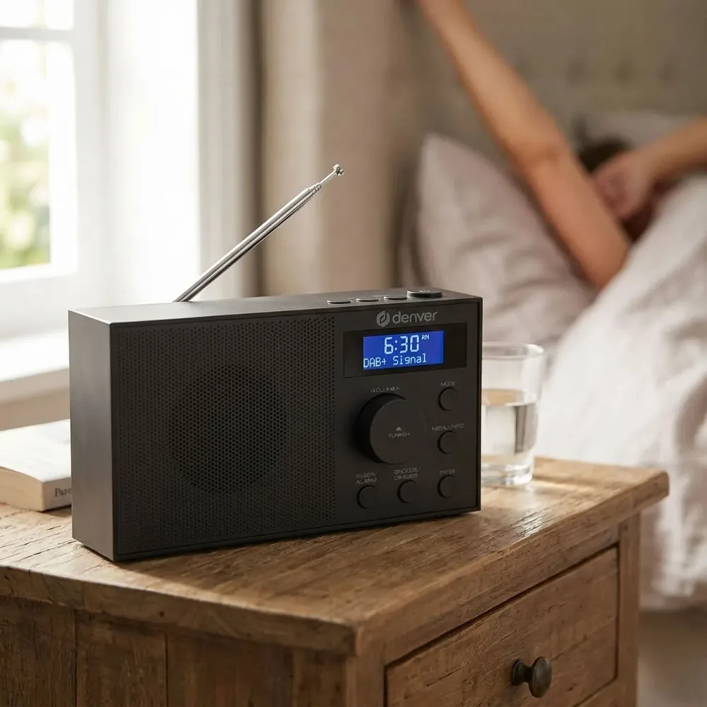 Denver DAB-51B Tischradio DAB+, DAB, FM USB, AUX Weckfunktion Schwarz