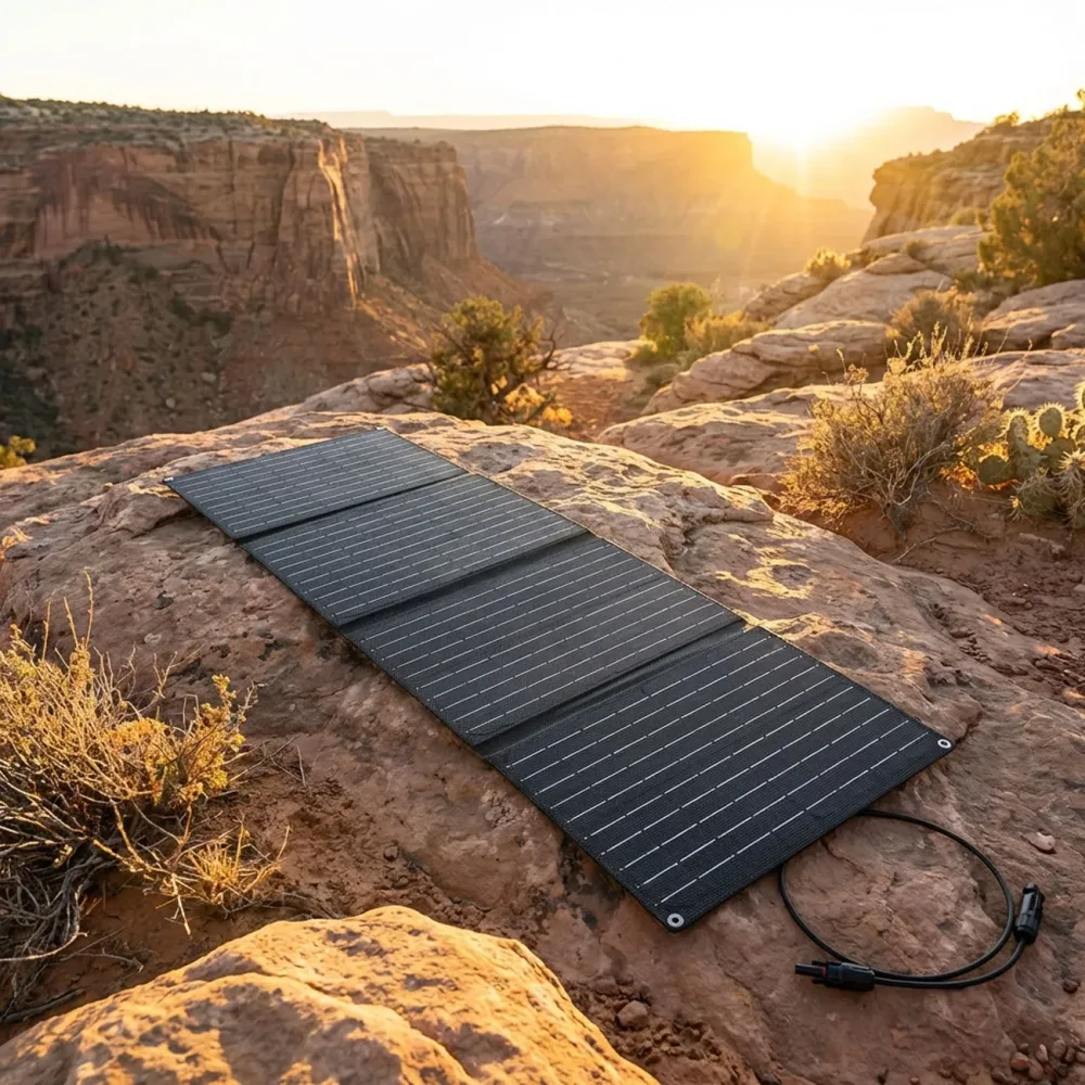 Faltbares Solarpanel 40 Watt mit MC4-Anschluss, 84 x 27 x 2 cm