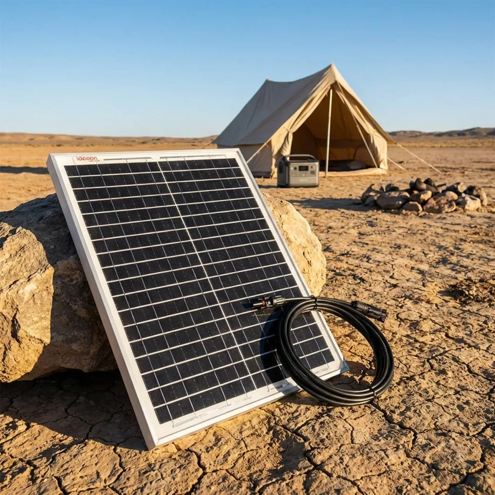 Solarpanel 20 Watt mit MC4-Anschluss, 40 x 35 x 2 cm