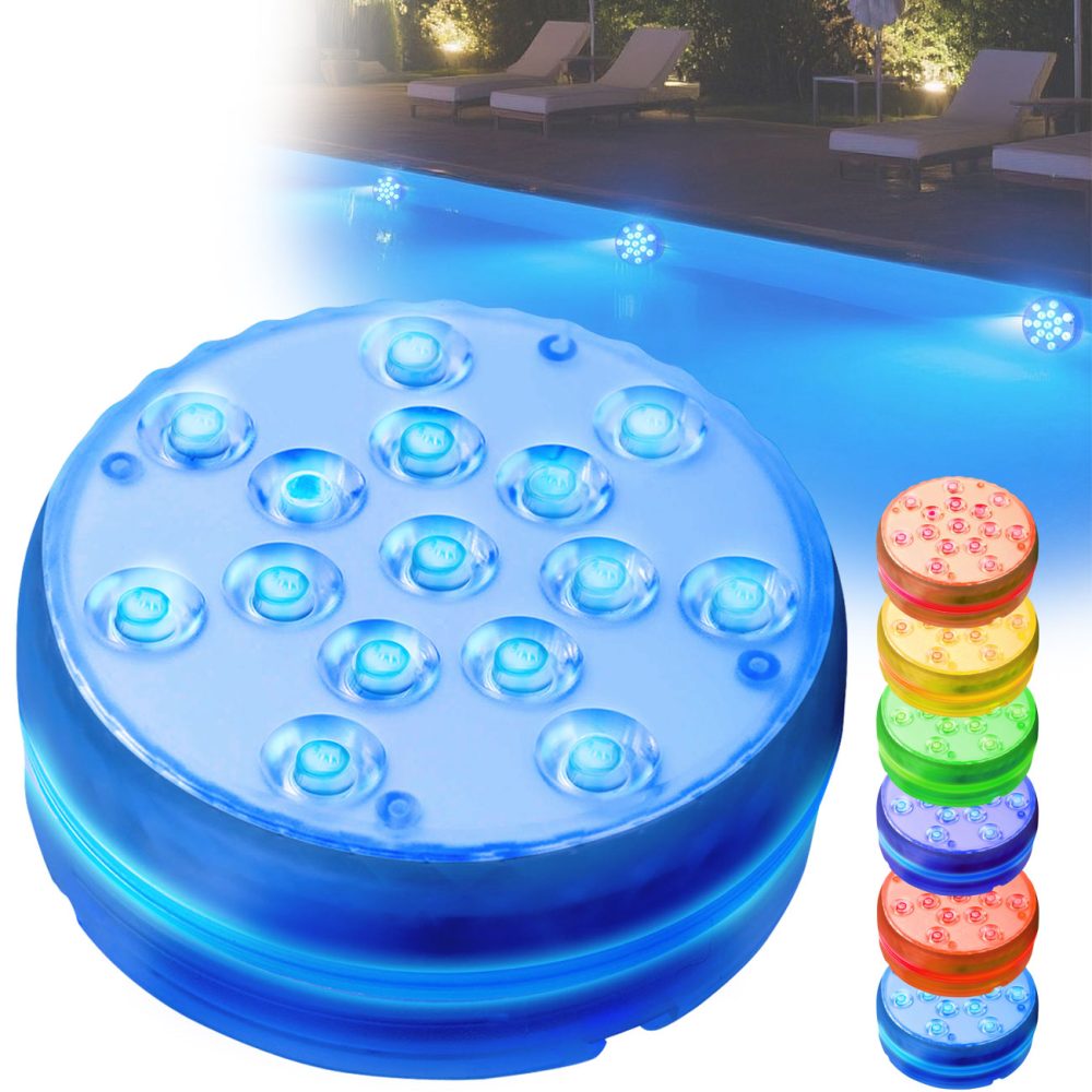 2er-Set Multicolor-LED-Unterwasserleuchte, mit Fernbedienung