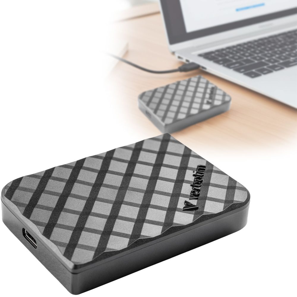 SSD Festplatte 1TB, USB 3.2, Typ C, Mini Diamond, schwarz