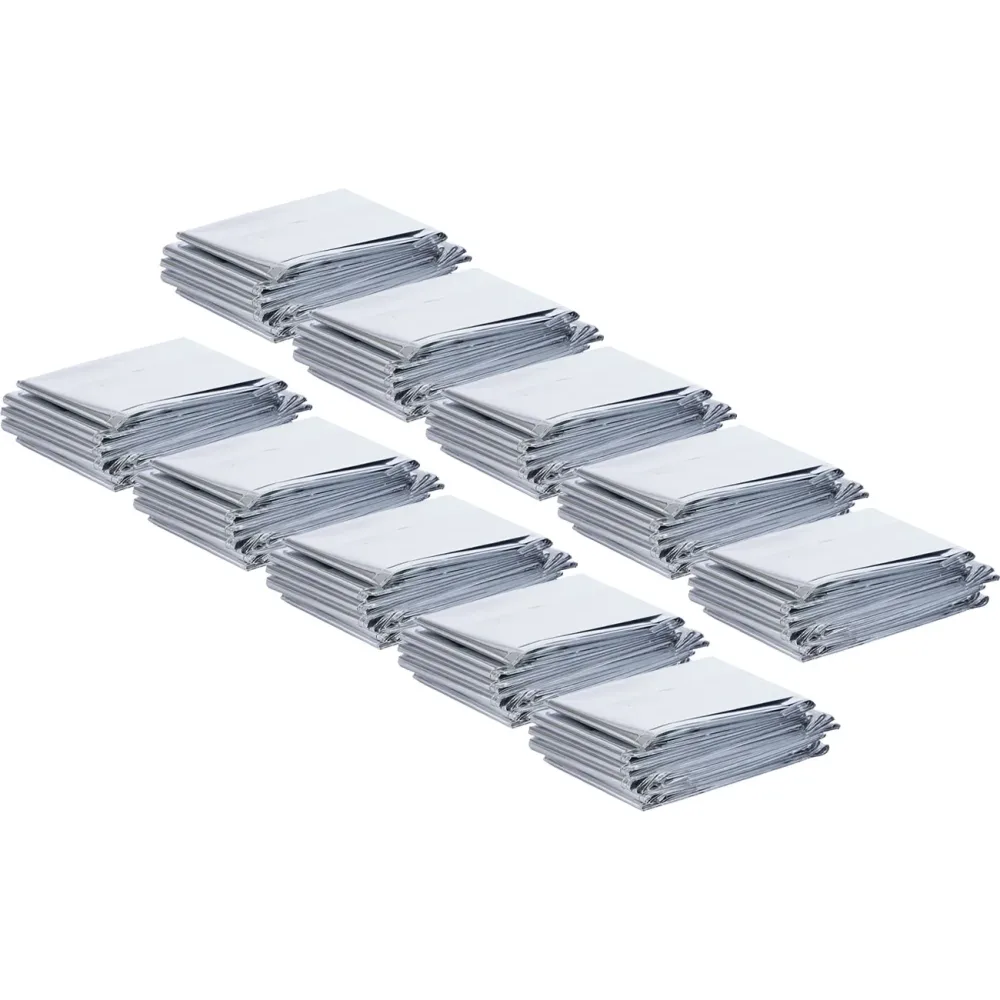 10er-Set Rettungsdecke, Notfalldecke, 210 x 160 cm, silber