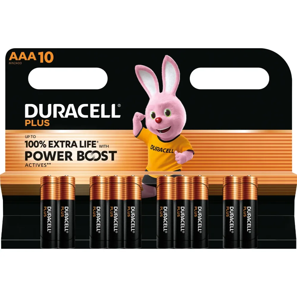 Duracell Plus Power Boost Micro (AAA)-Batterie Alkali-Mangan 1.5 V 10 St.