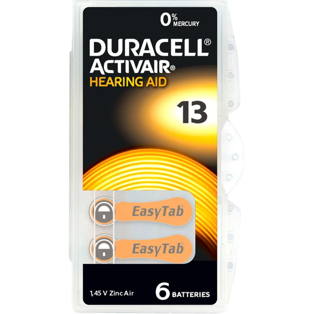 Duracell Hörgerätebatterie ZA13 1.45 V 6 St. 290 mAh Zink-Luft Activair 13