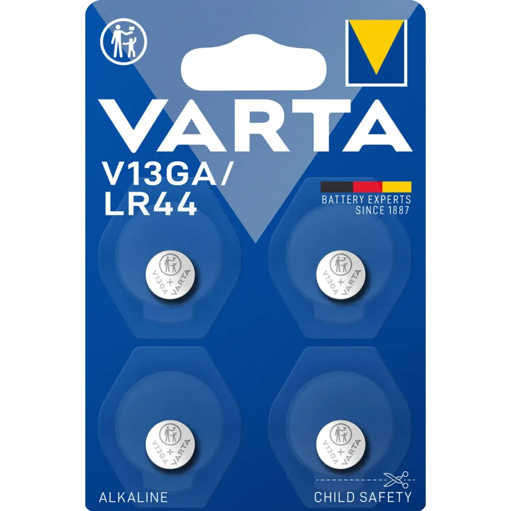 Varta Knopfzelle V13GA / LR44 , 4 Stück
