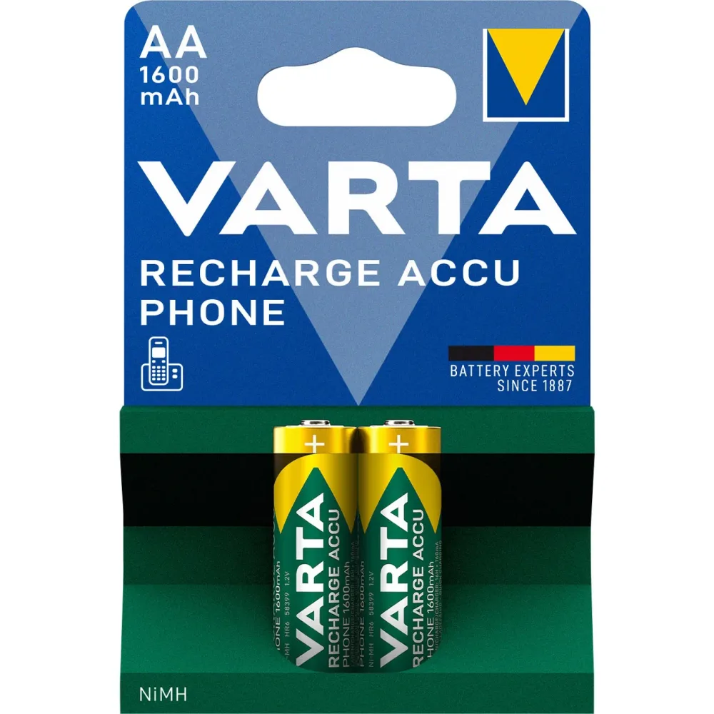 Varta RECH.AC.Phone AA1600mAh BLI2 Mignon (AA)-Akku NiMH 1600 mAh 1.2 V 2 St.