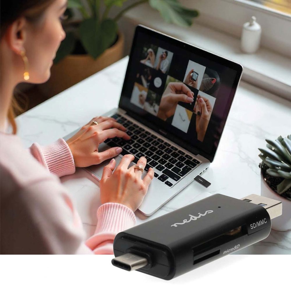 Dualer Kartenleser USB-C & USB-A, USB3.2 Gen1, schwarz